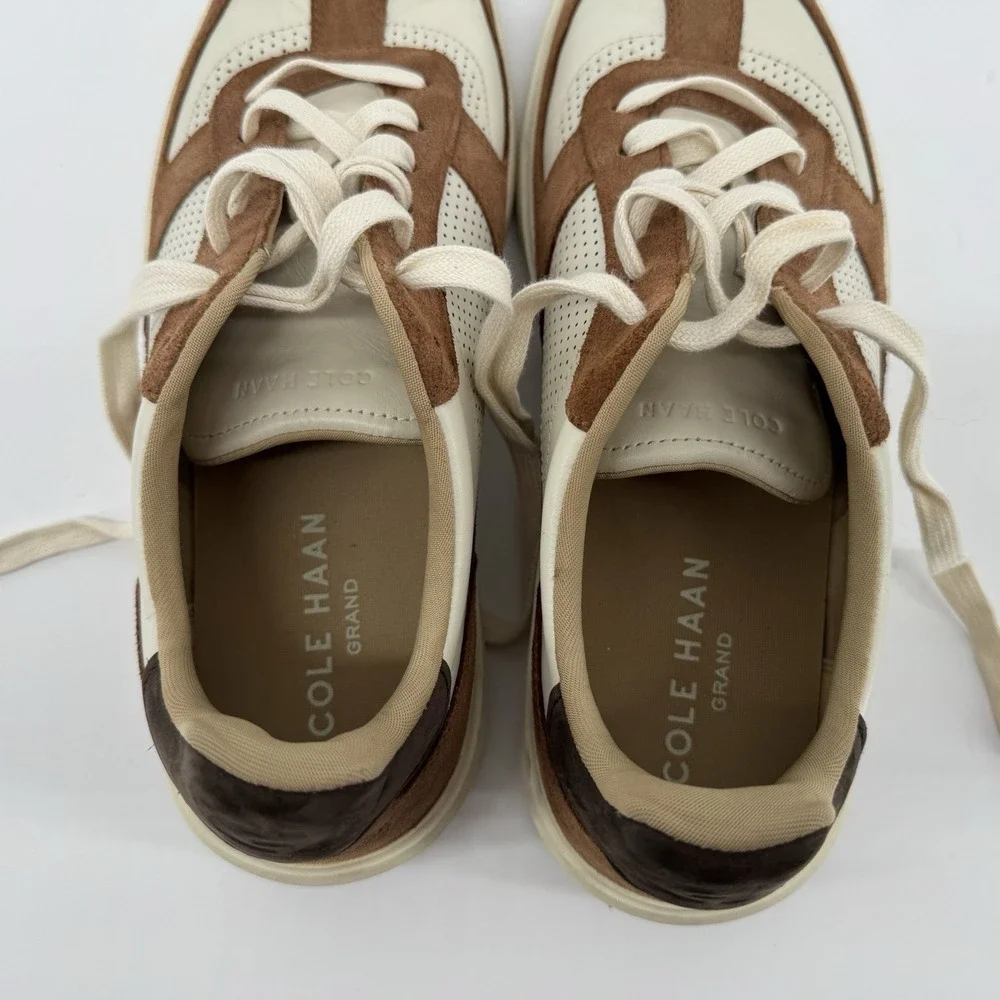 Cole Haan Grand Brown Suede Leather Sneakers Men's 10M Cream Sole Shoes Preppy